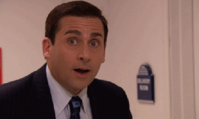 happy surprised michael scott